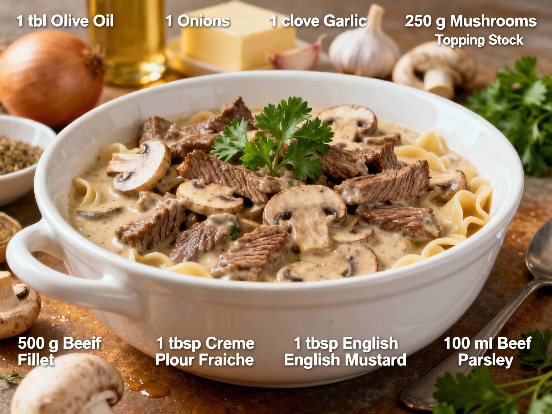Beef stroganoff