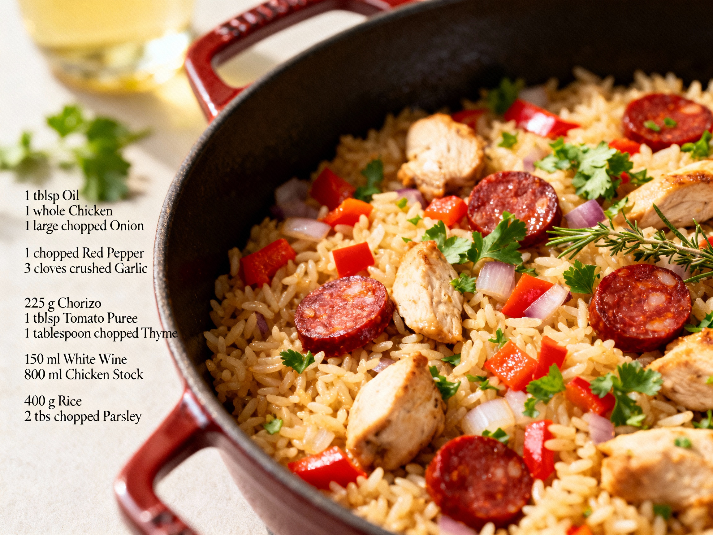 Chicken & chorizo rice pot