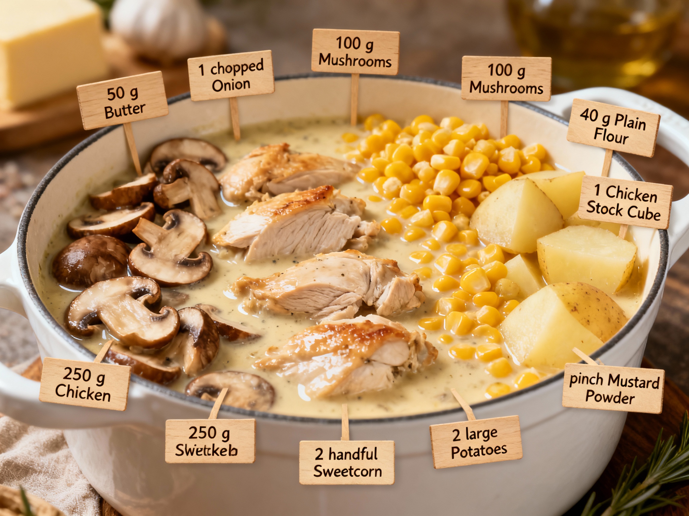 Chicken & mushroom Hotpot