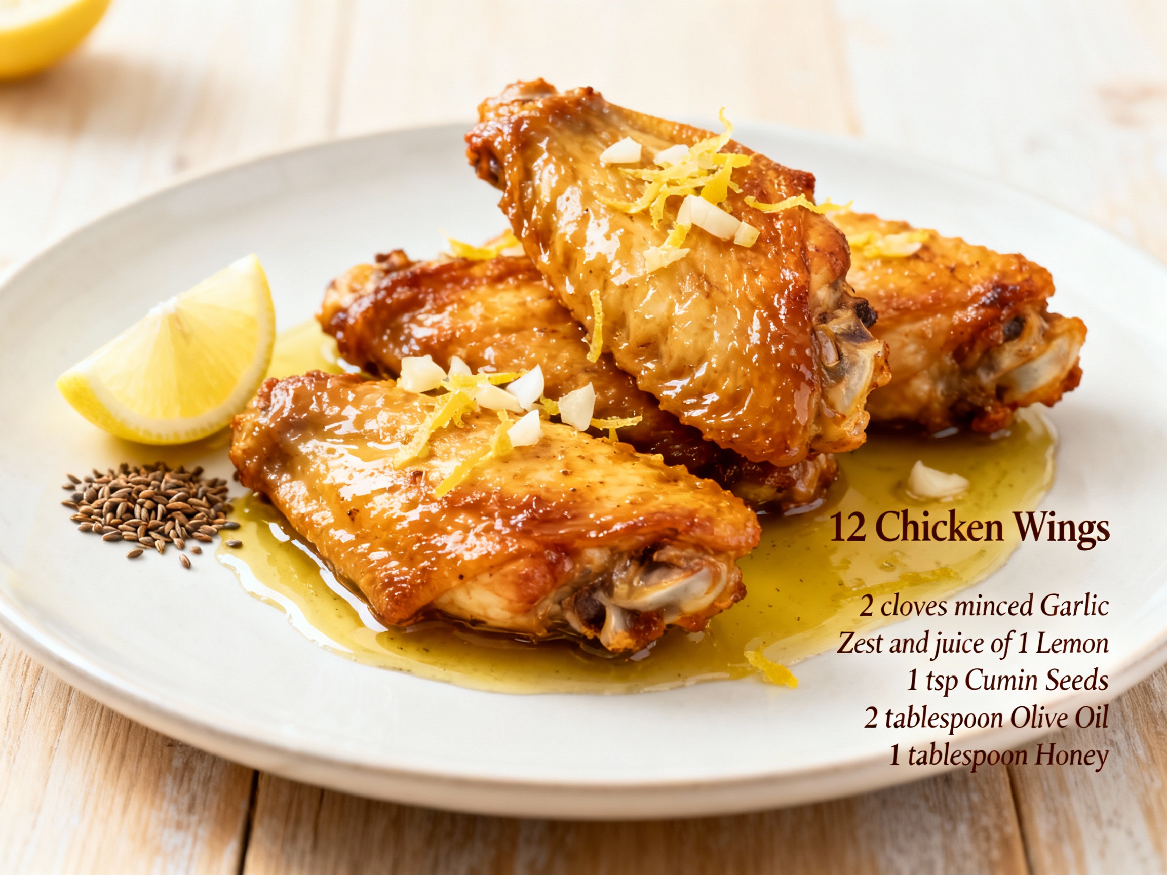 Chicken wings with cumin, lemon & garlic
