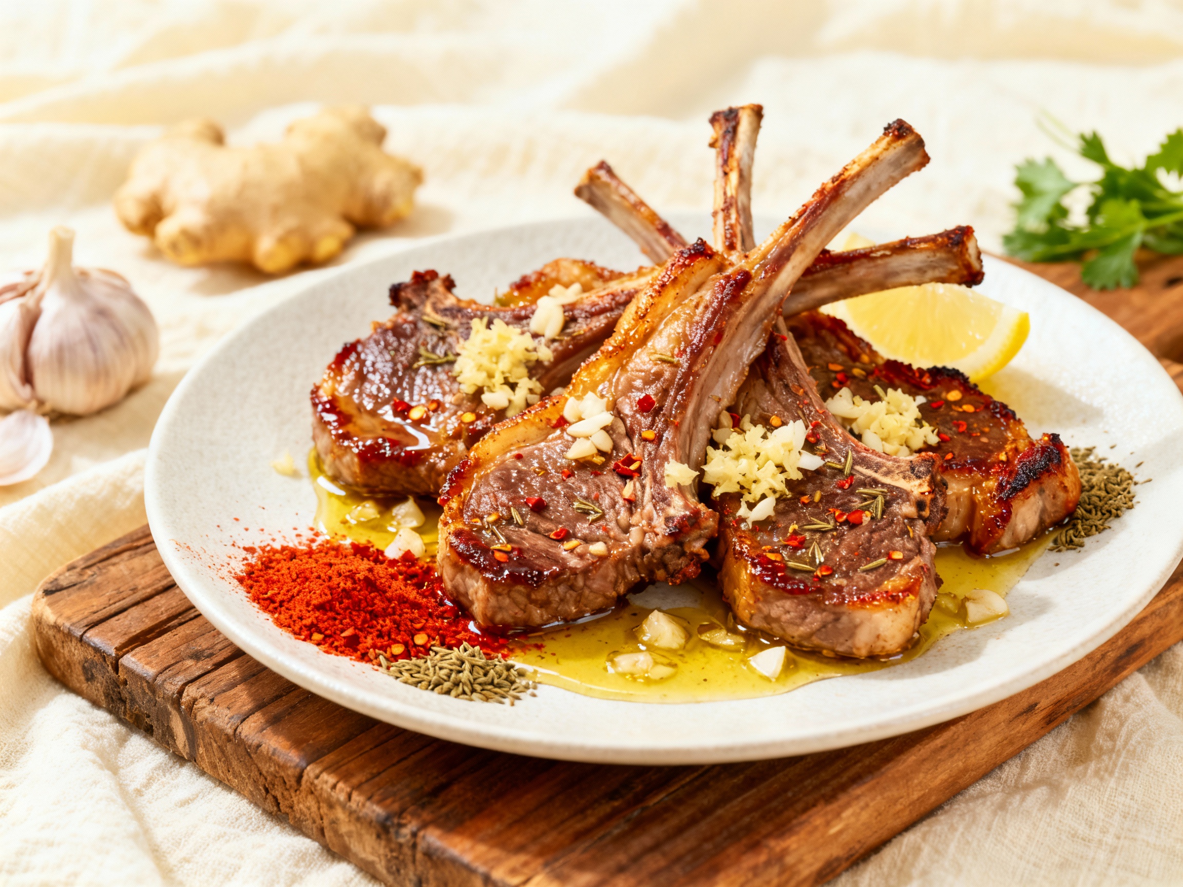 Chilli ginger lamb chops