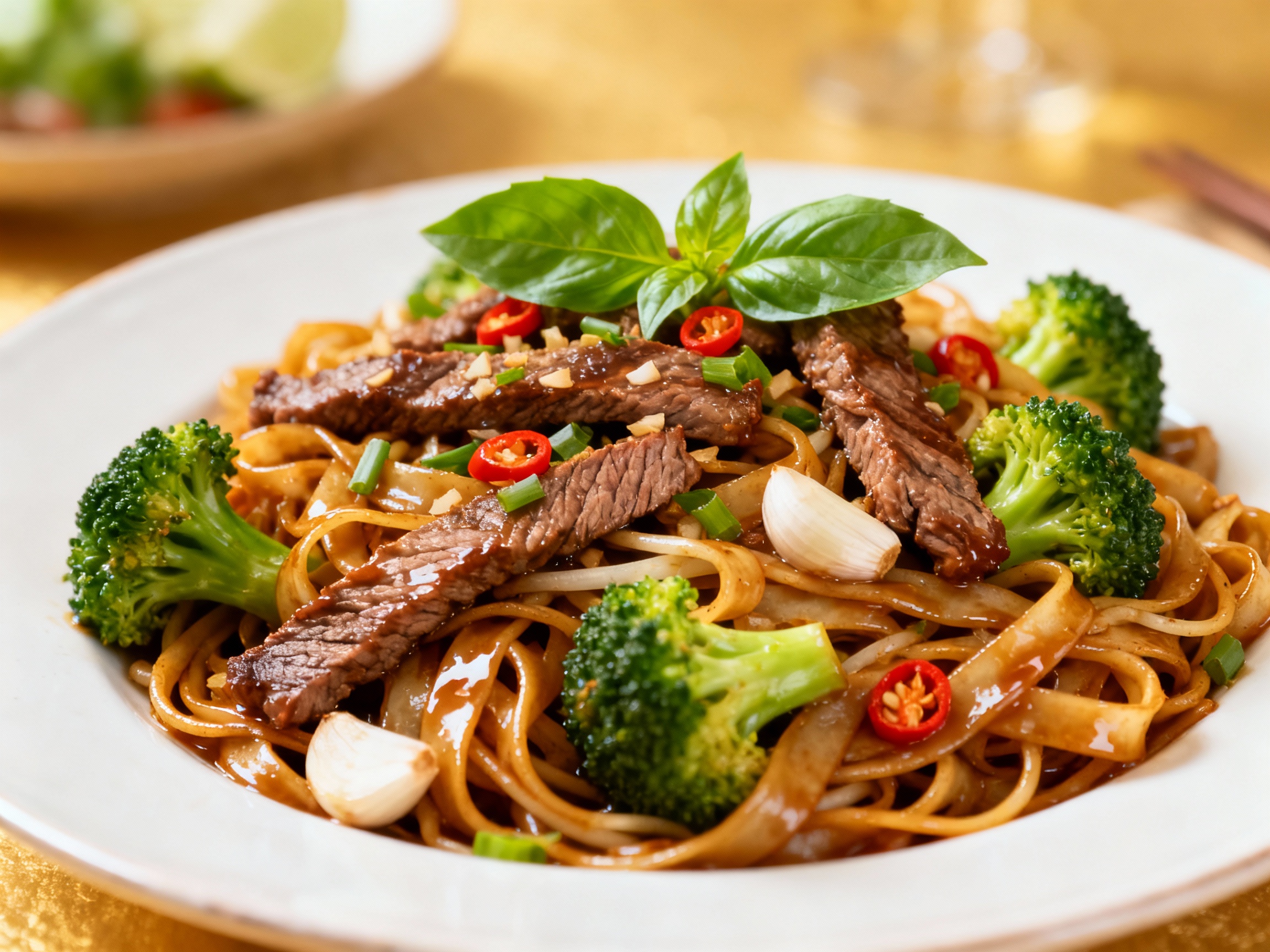 Drunken noodles (pad kee mao)