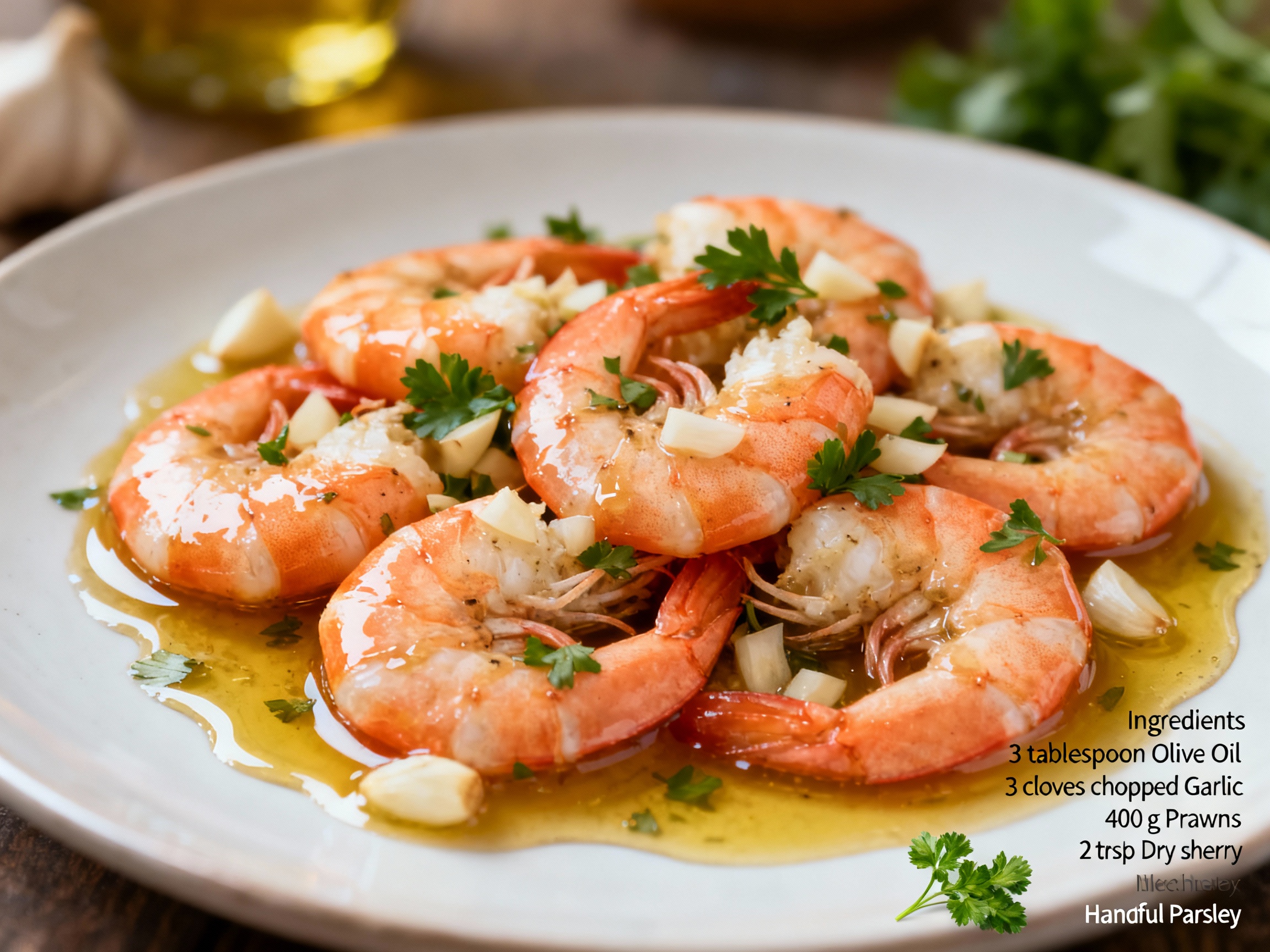 Garlicky prawns with sherry