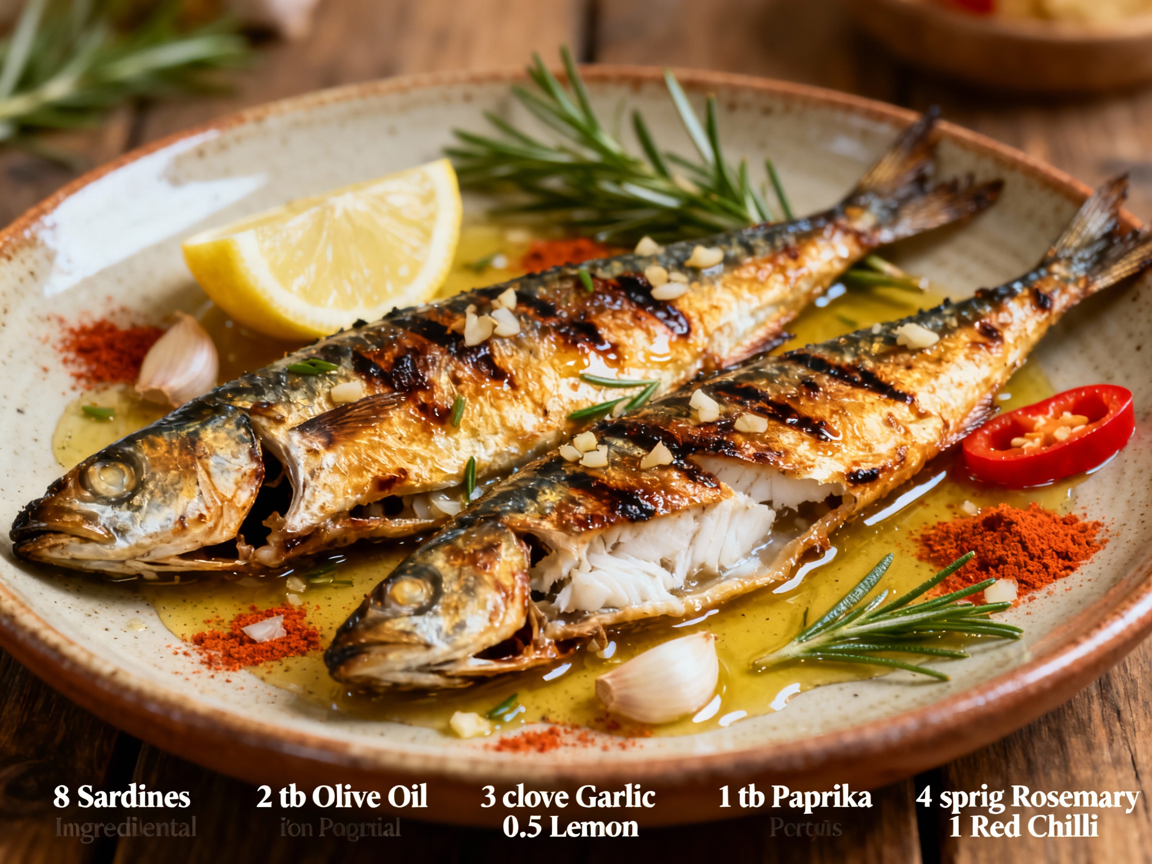 Grilled Portuguese sardines