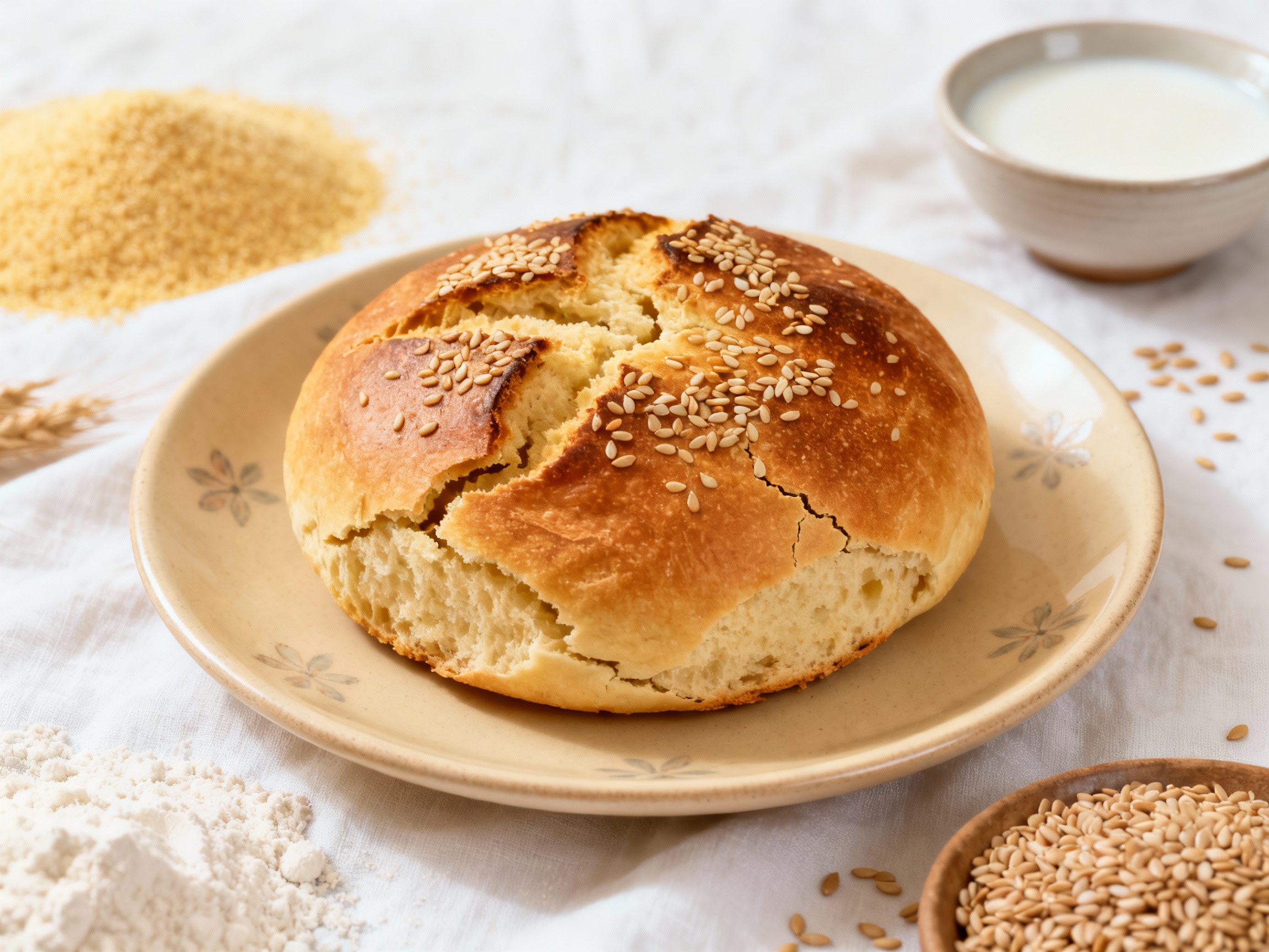 Khobz el Dar (Algerian Semolina Bread)
