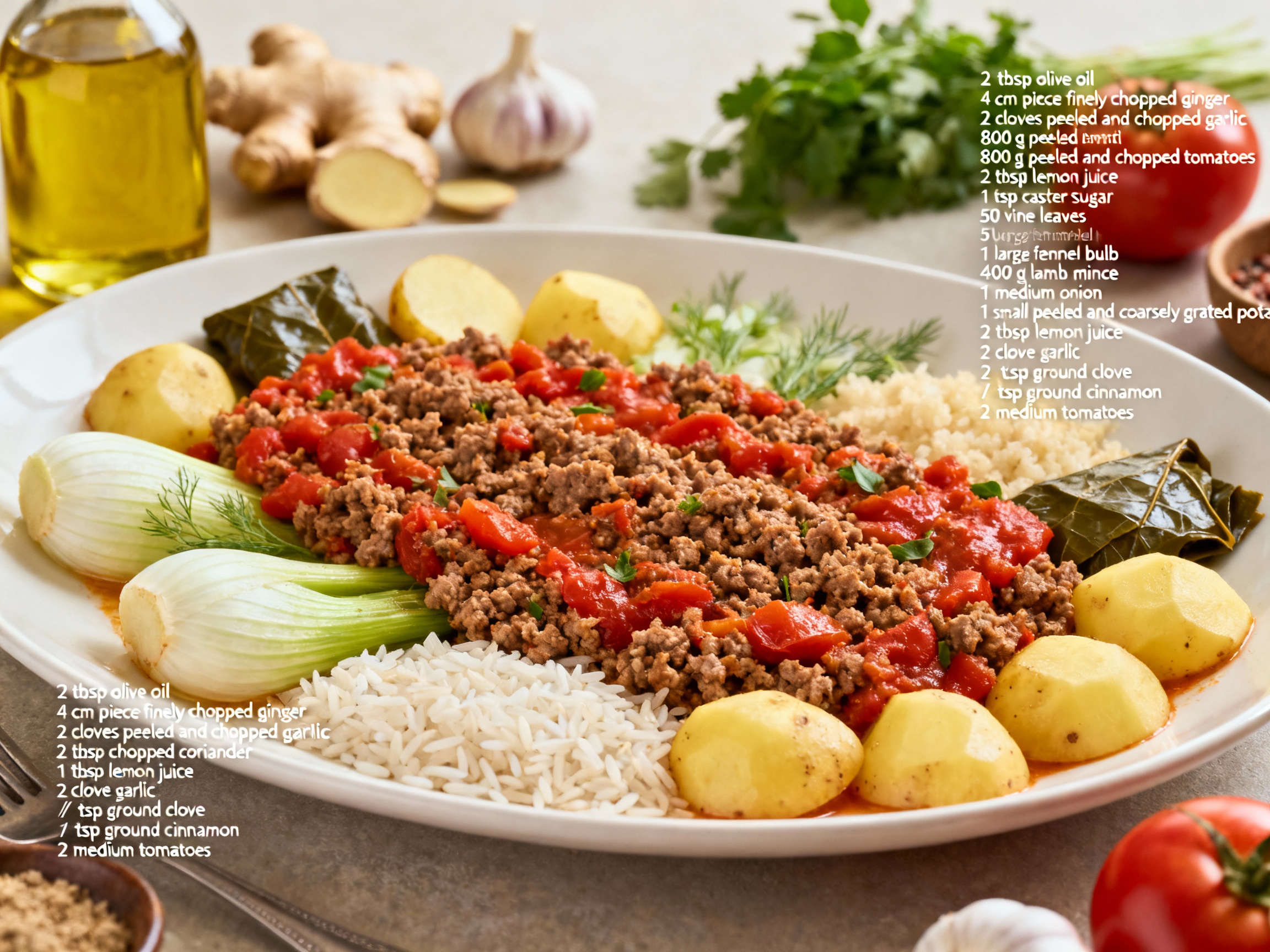 Lamb tomato and sweet spices