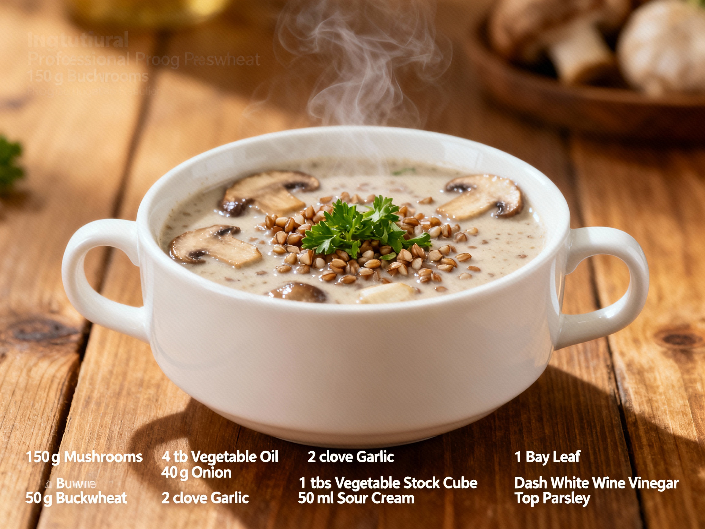 Mushroom soup with buckwheat