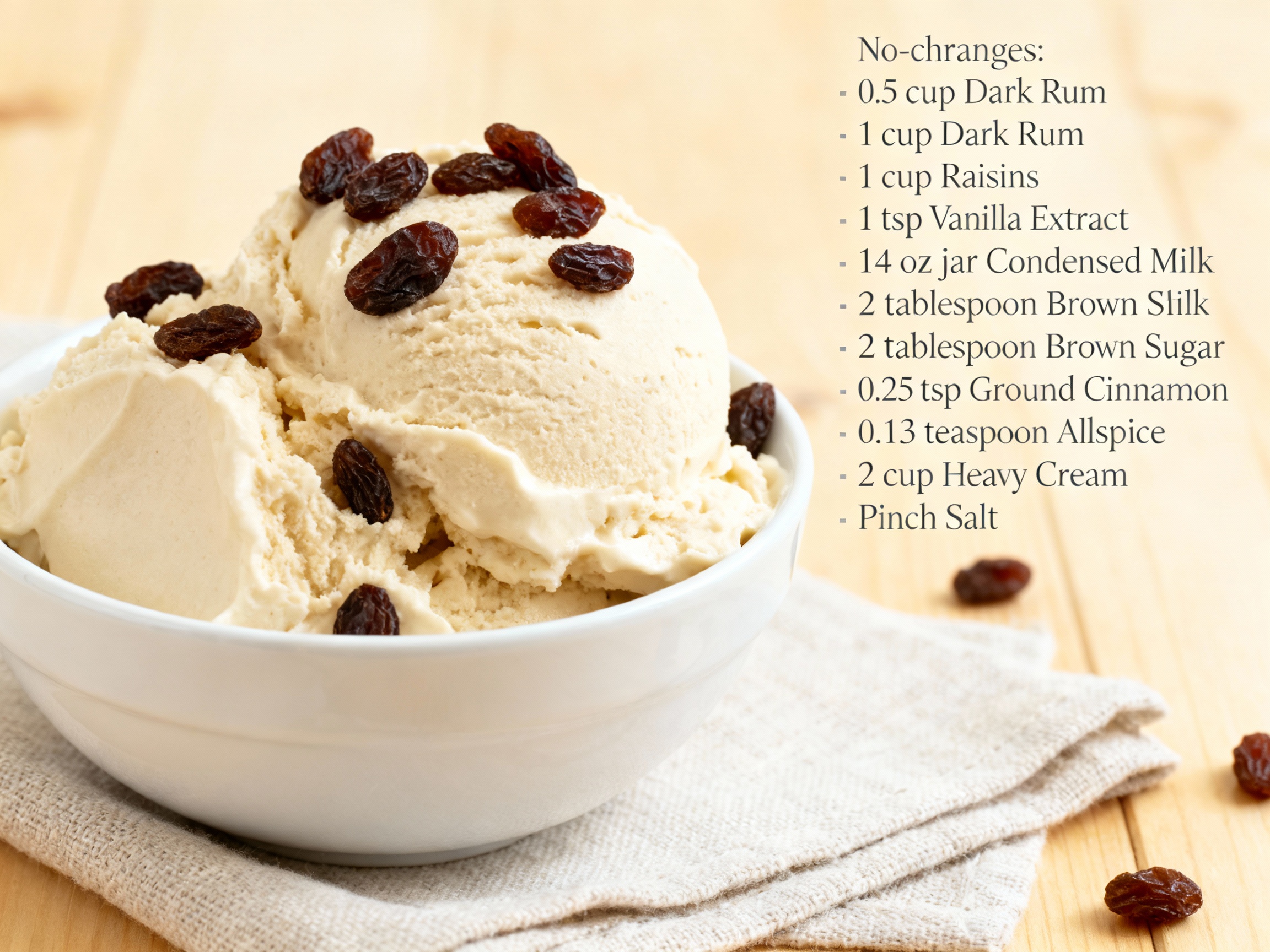 No-Churn Rum Raisin Ice Cream
