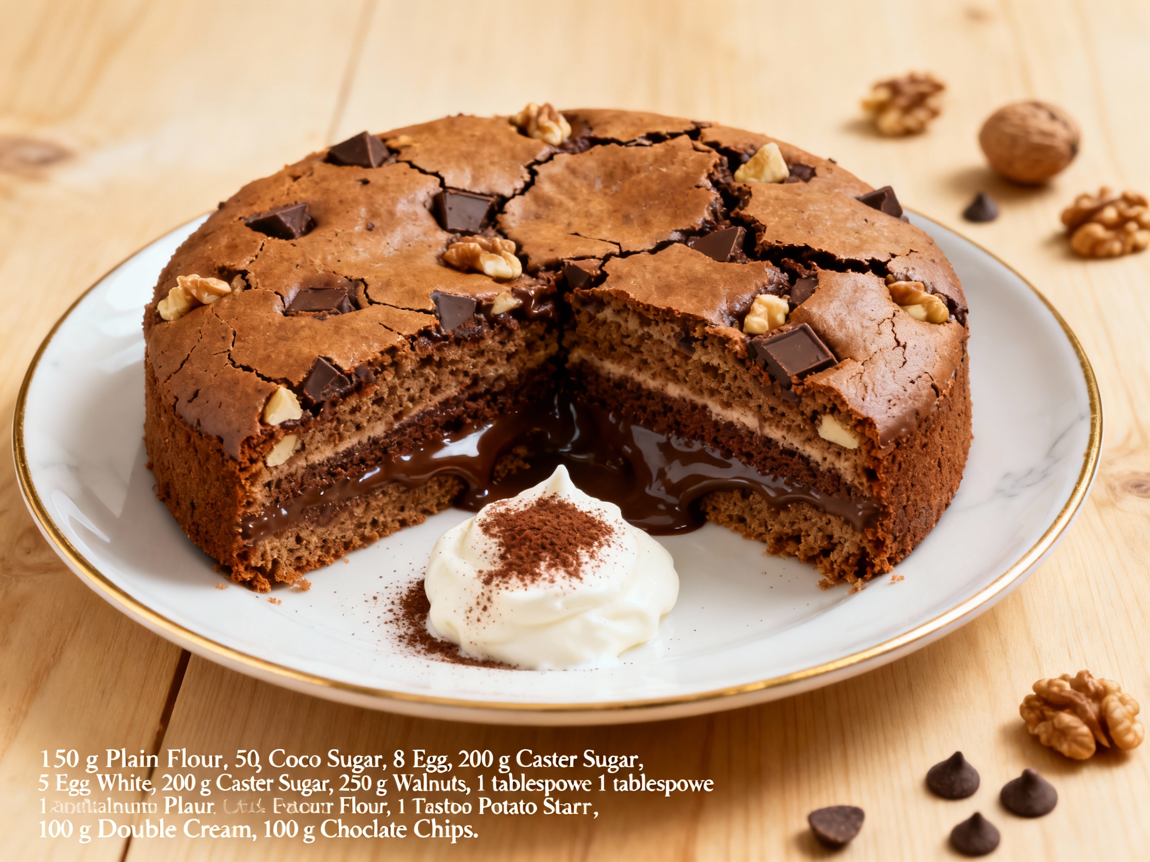 Polish chocolate & walnut cake