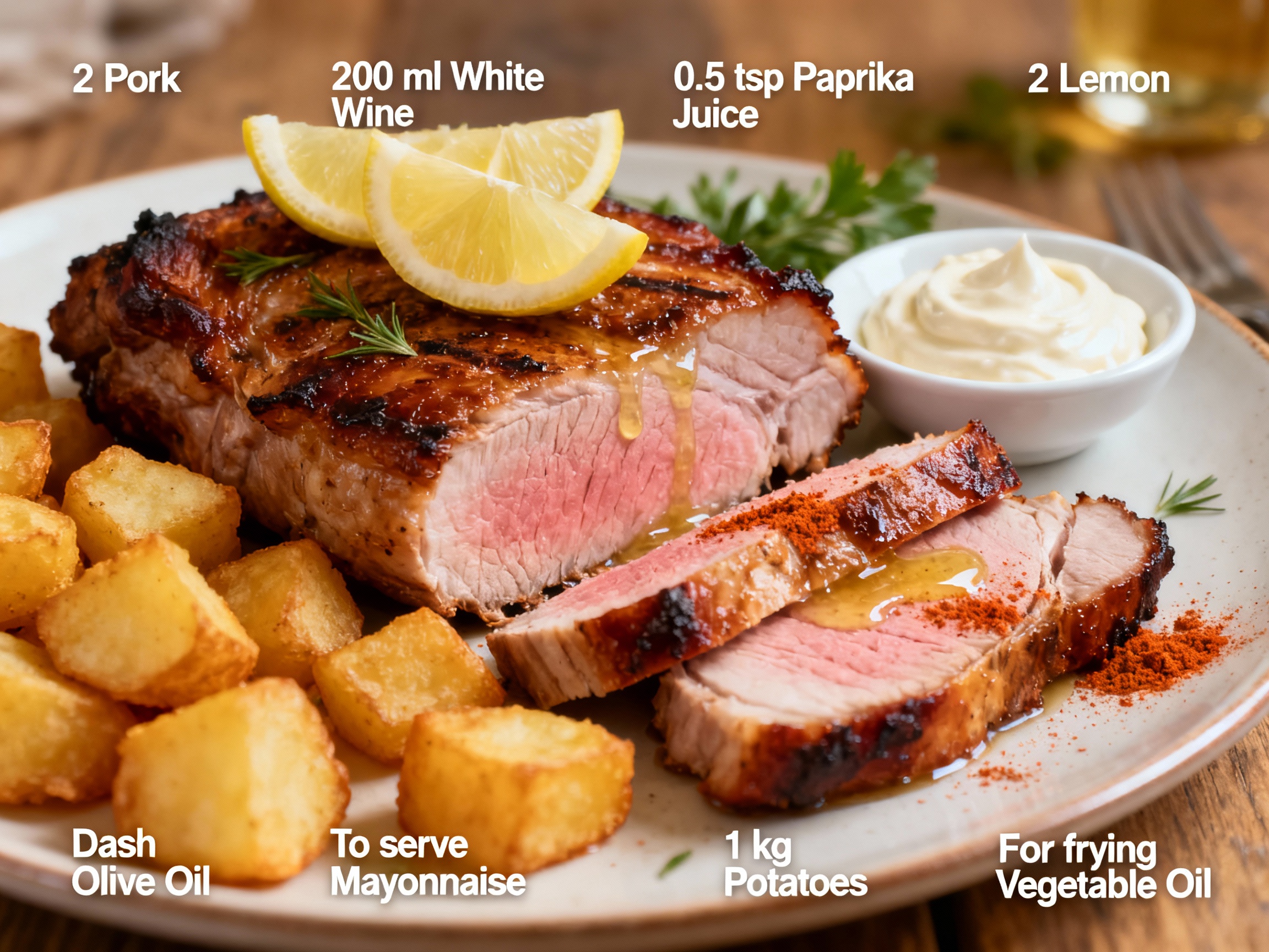 Portuguese barbecued pork (Febras assadas)