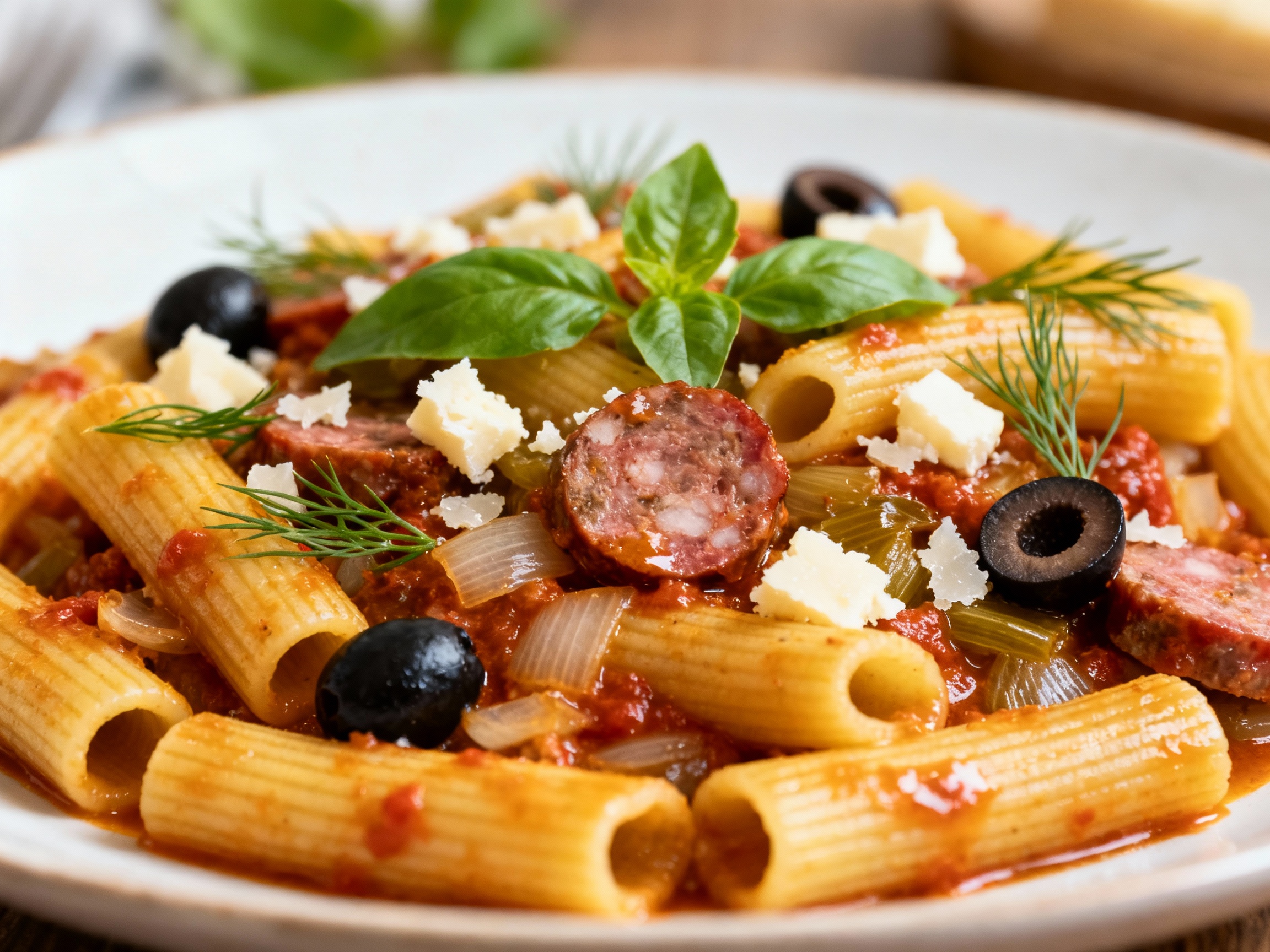 Rigatoni with fennel sausage sauce