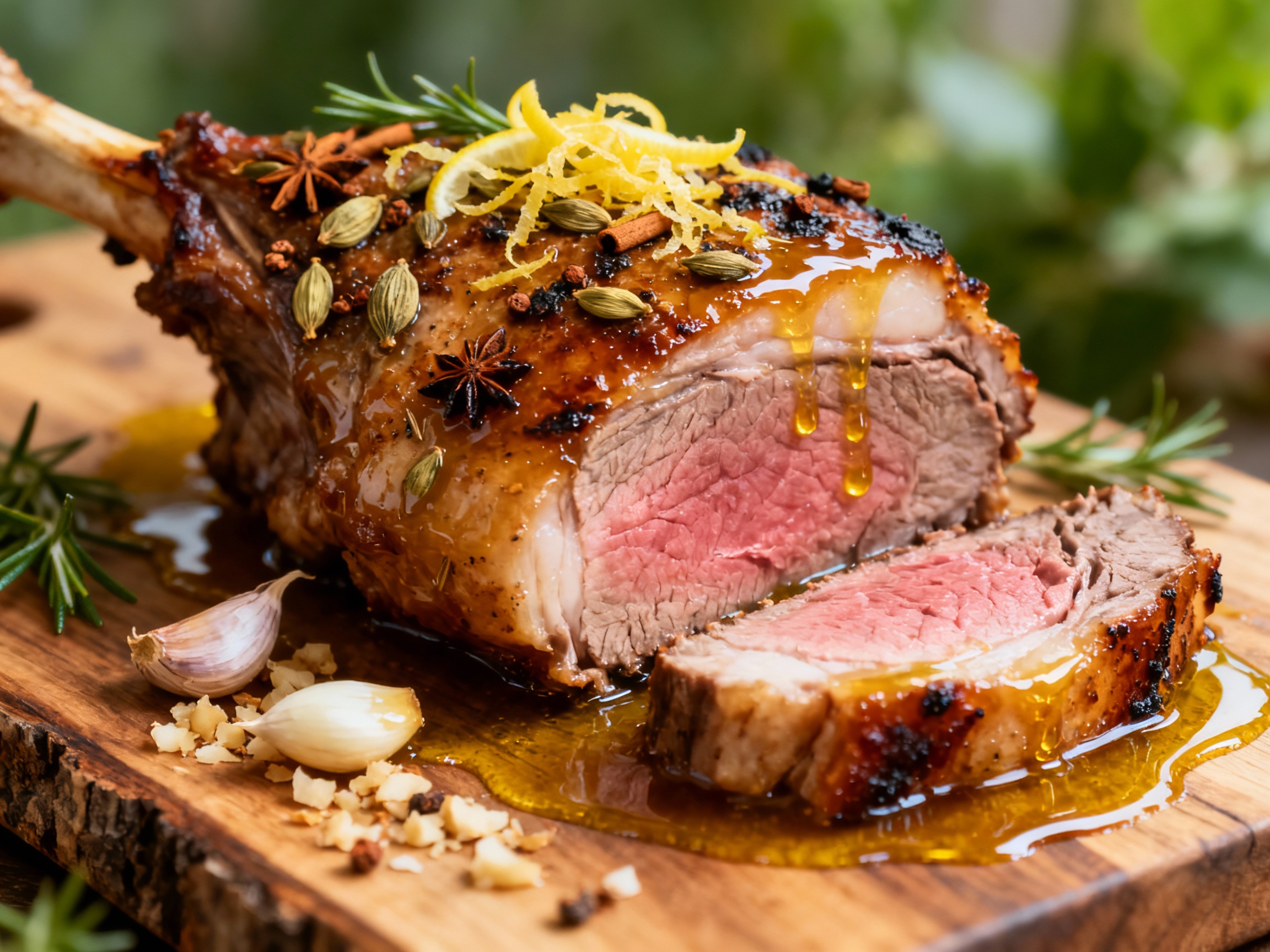 Slow-roast lamb with cinnamon, fennel & citrus