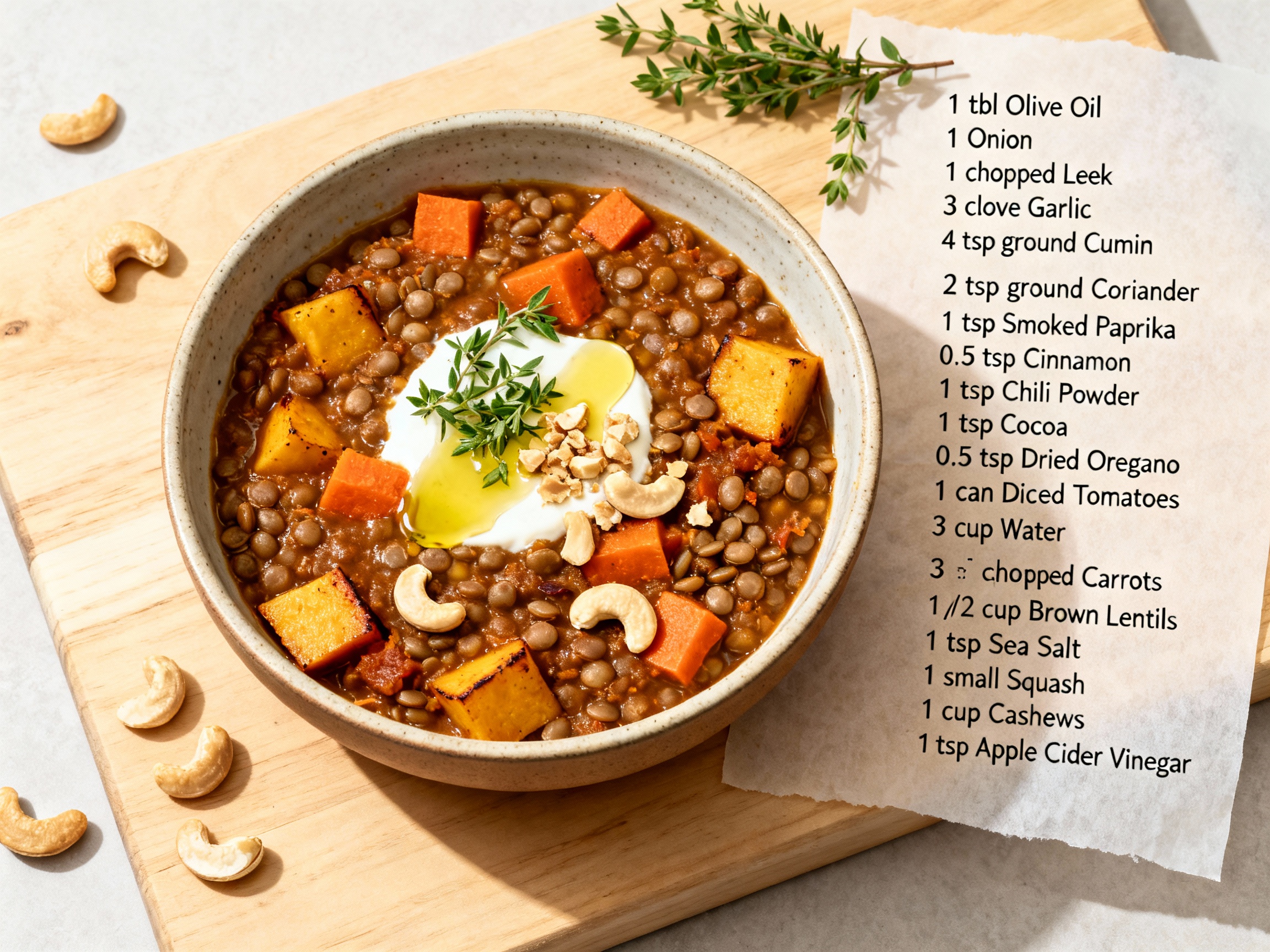 Smoky Lentil Chili with Squash