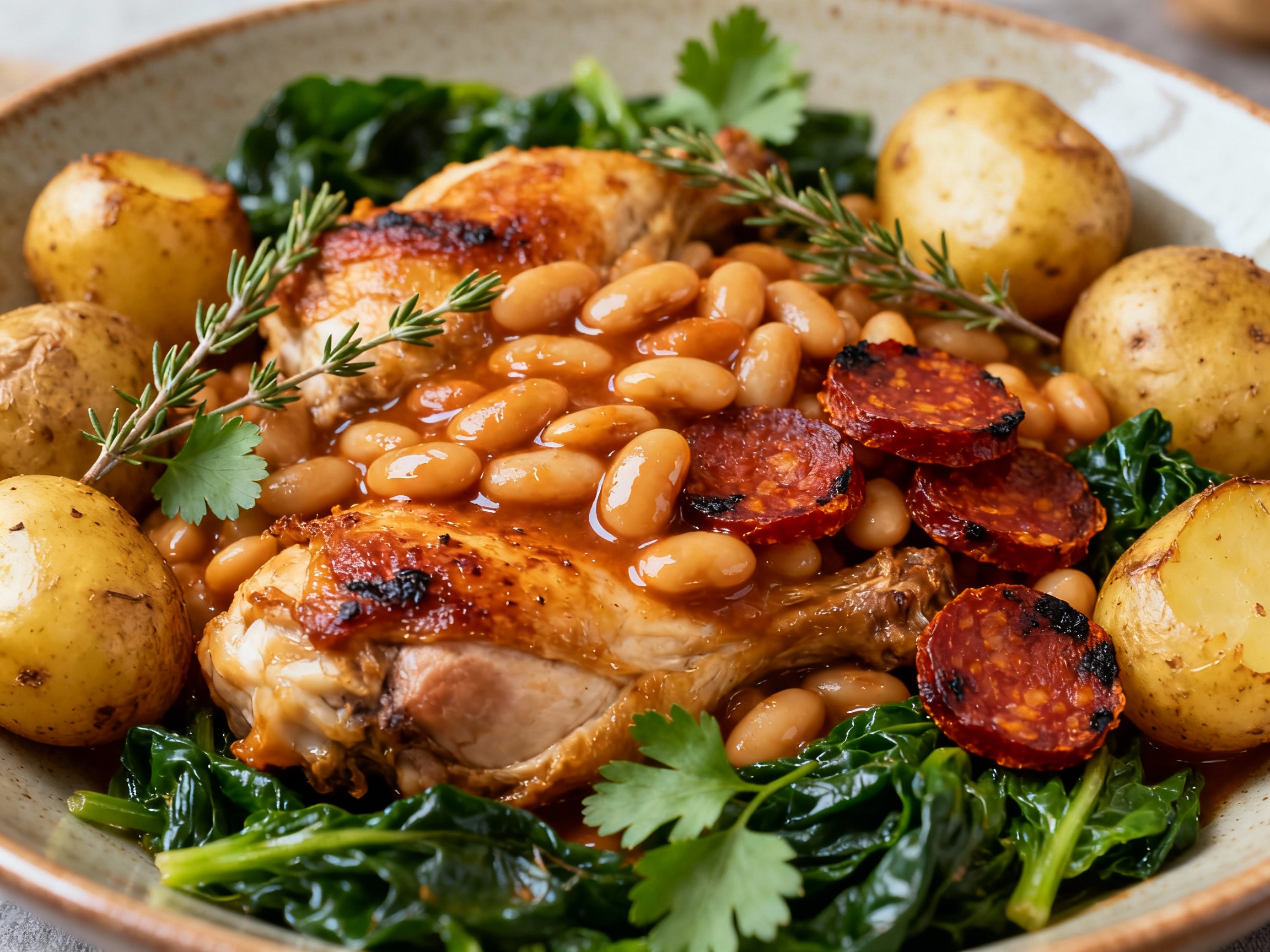 Spanish beans with chicken & chorizo