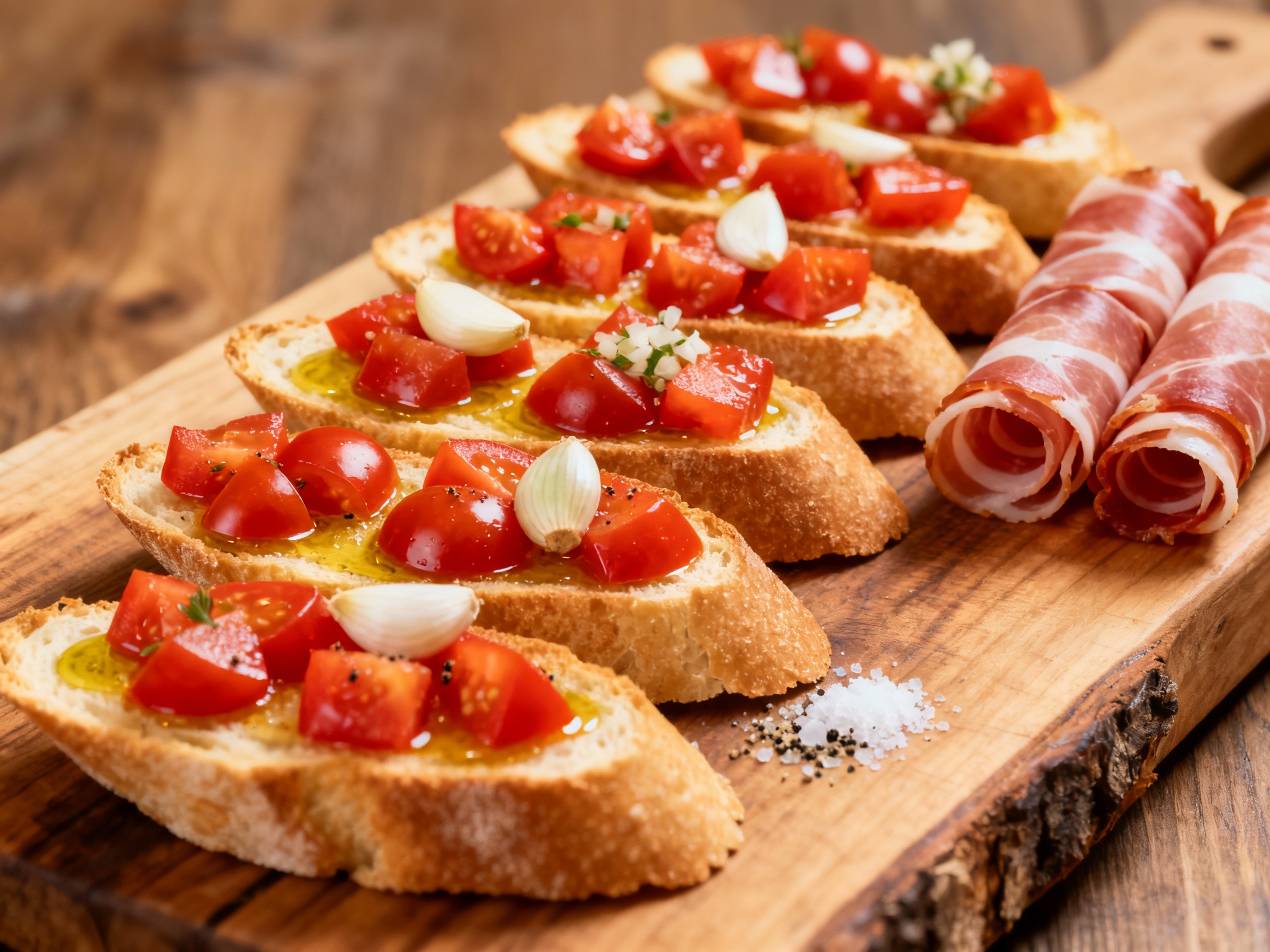 Spanish tomato bread with jamón Serrano