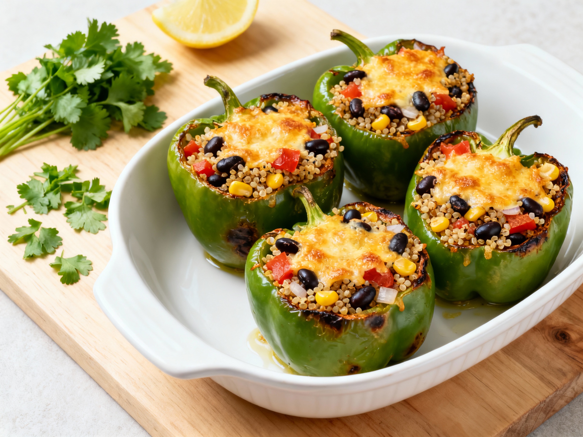 Stuffed Bell Peppers with Quinoa and Black Beans