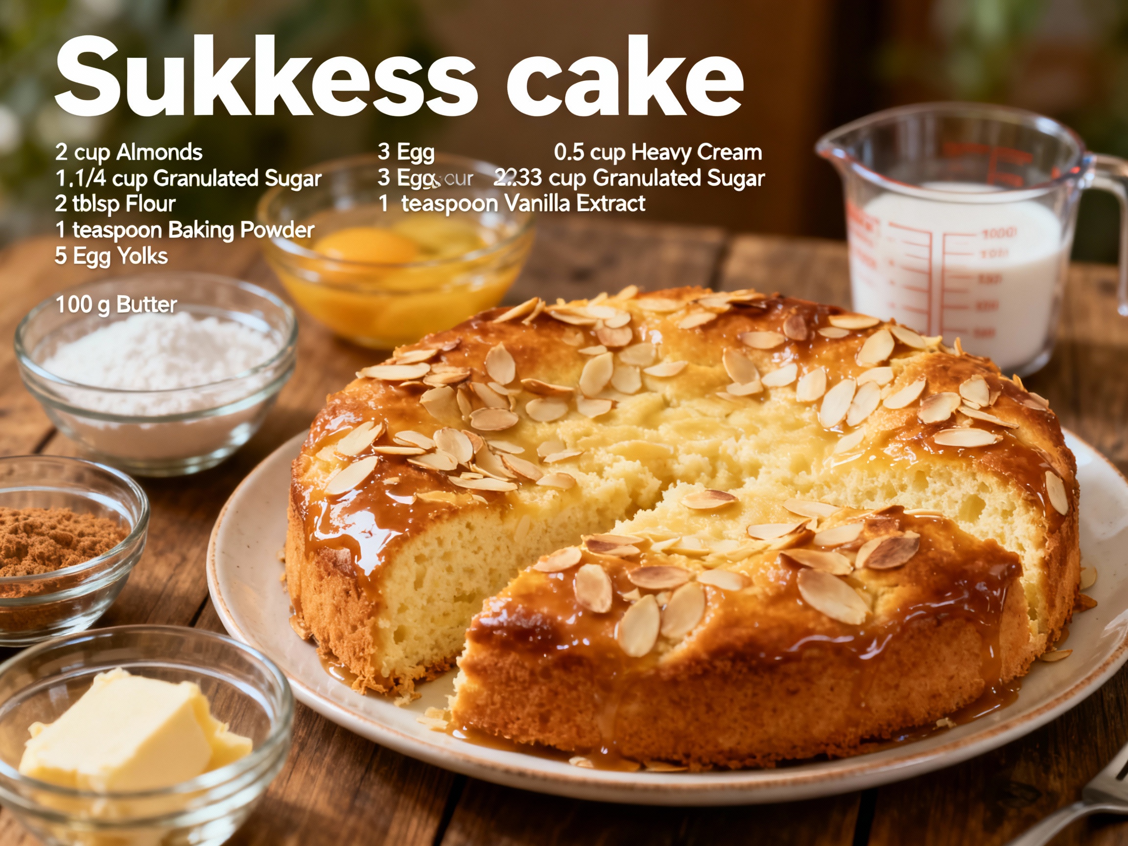 Suksessterte (Norwegian almond “success cake”)