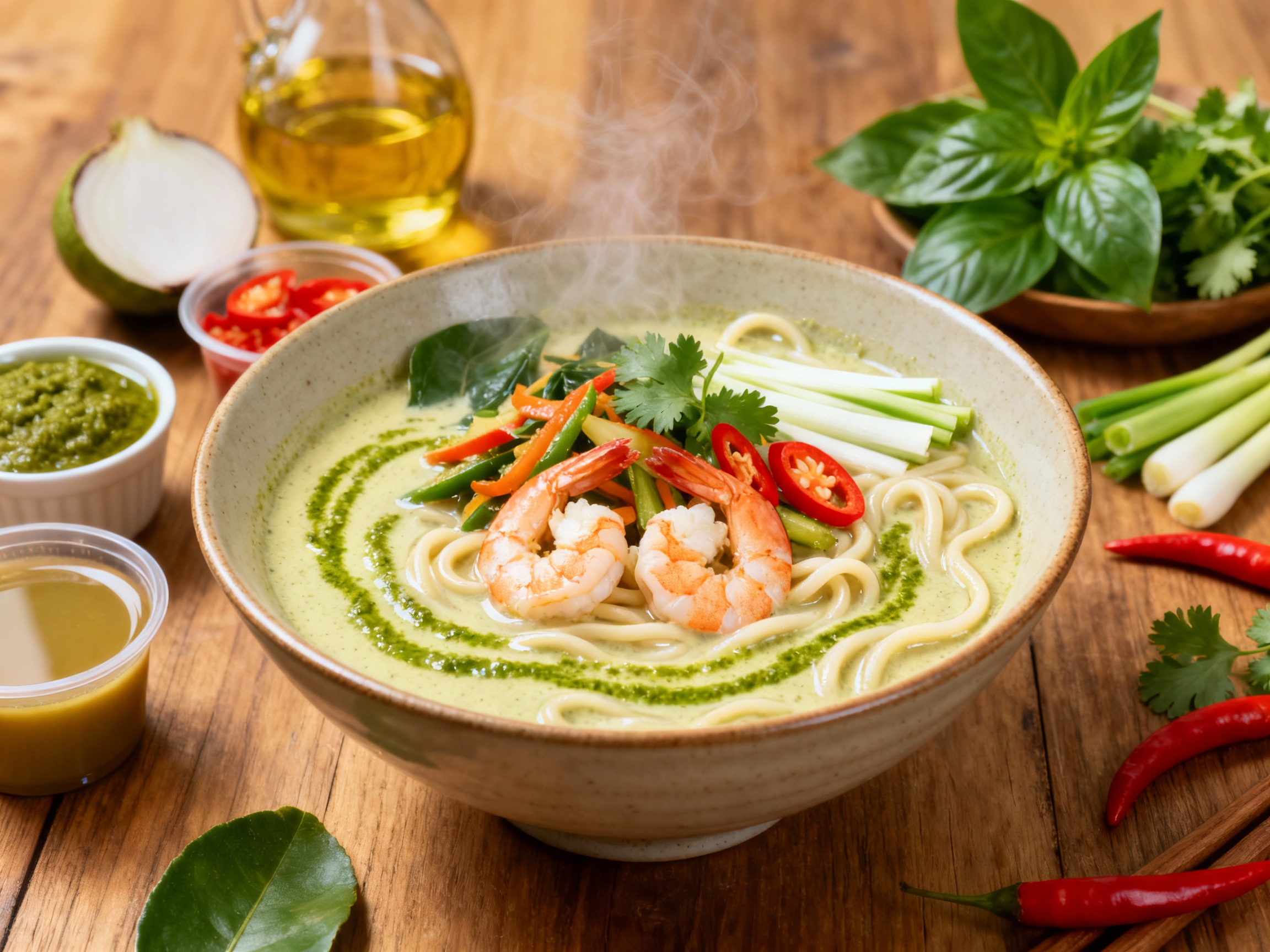 Thai curry noodle soup