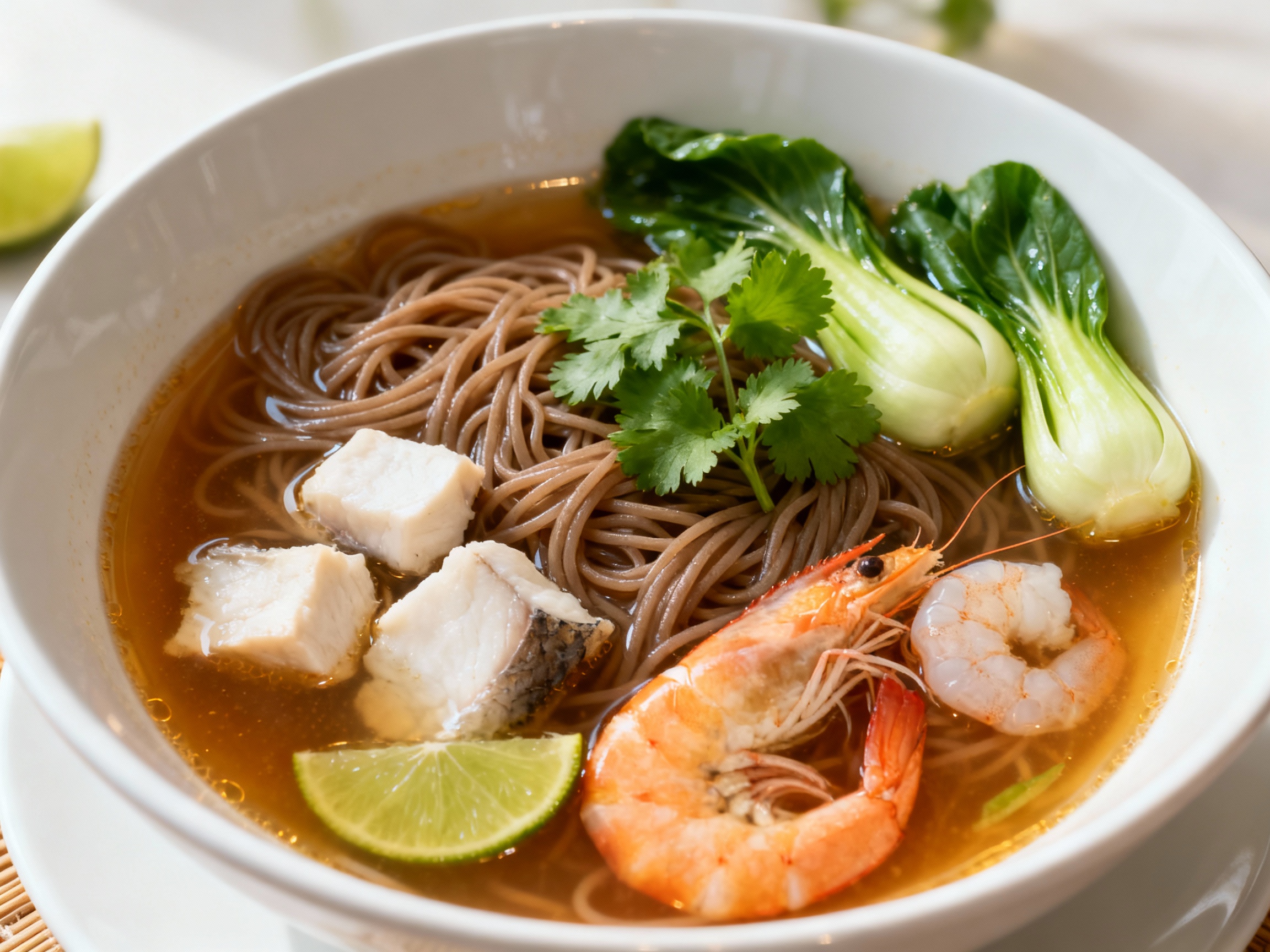 Thai-style fish broth with greens
