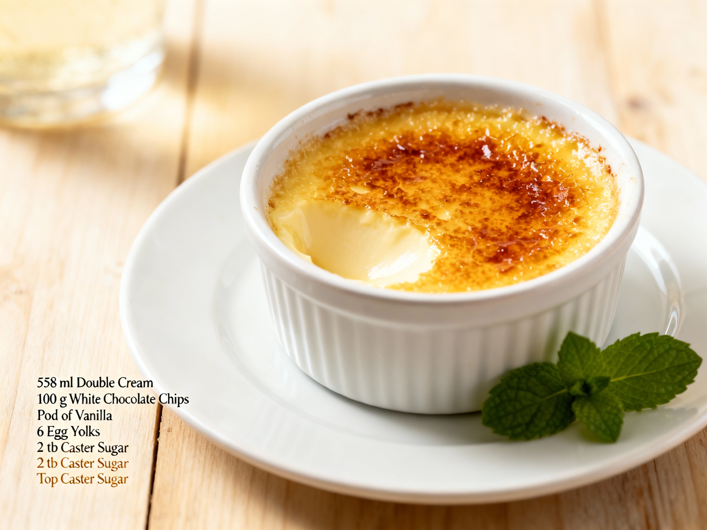 White chocolate creme brulee